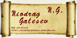 Miodrag Galešev vizit kartica
